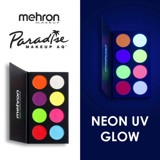 Mehron Paradise Makeup AQ - 8 szín paletta - Neon UV Glow