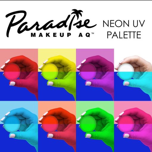 Mehron Paradise Makeup AQ - 8 szín paletta - Neon UV Glow
