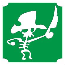 5x5 cm-es Csillámtetoválás sablon - Csontváz kalóz 170