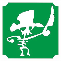 5x5 cm-es Csillámtetoválás sablon - Csontváz kalóz 170