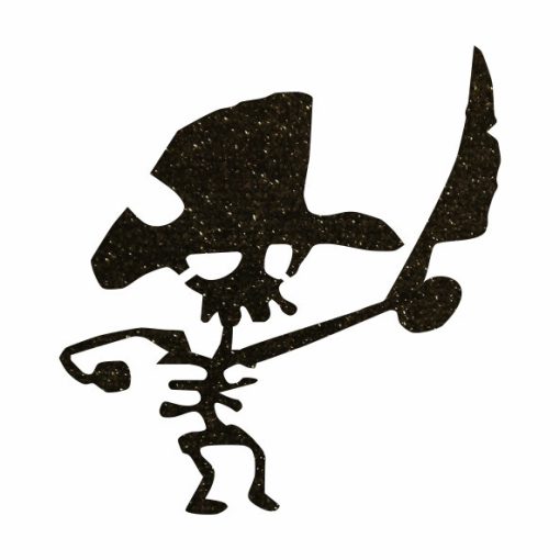 5x5 cm-es Csillámtetoválás sablon - Csontváz kalóz 170