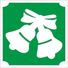 5x5 cm-es Csillám tetoválás sablon - Karácsonyi harang 188