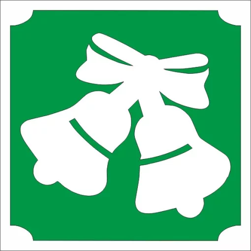 5x5 cm-es Csillám tetoválás sablon - Karácsonyi harang 188
