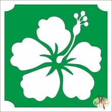 5x5 cm-es Csillámtetoválás sablon - Trópusi virág 206