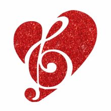 5x5 cm-es Csillámtetoválás sablon - Szív zene 207