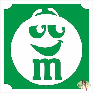 5x5 cm-es Csillámtetoválás sablon - m&m's 209