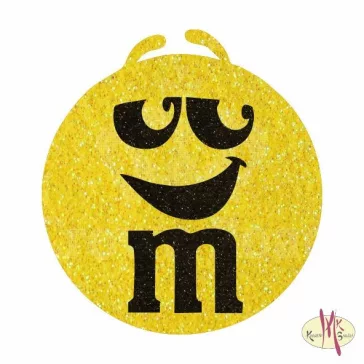 5x5 cm-es Csillámtetoválás sablon - m&m's 209