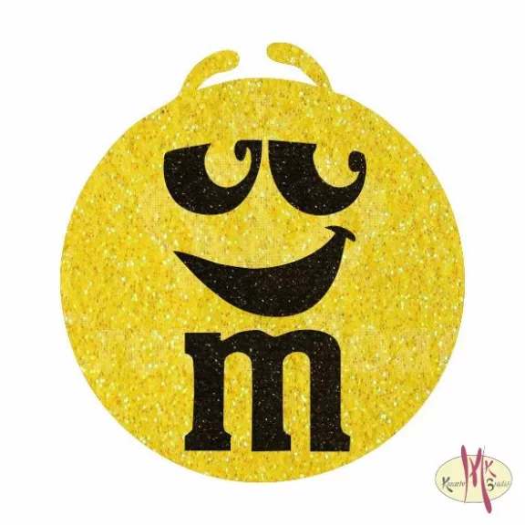5x5 cm-es Csillámtetoválás sablon - m&m's 209