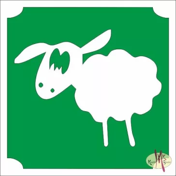 5x5 cm-es Csillámtetoválás sablon - Bárány 220