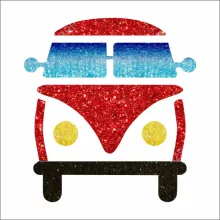 5x5 cm-es Csillámtetoválás sablon - Vw Transporter 235