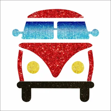 5x5 cm-es Csillámtetoválás sablon - Vw Transporter 235