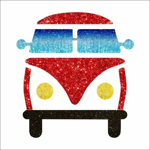 5x5 cm-es Csillámtetoválás sablon - Vw Transporter 235