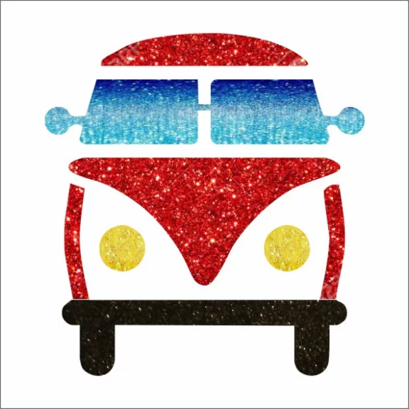 5x5 cm-es Csillámtetoválás sablon - Vw Transporter 235