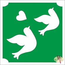  5x5 cm-es Csillámtetoválás sablon - Galambok 238