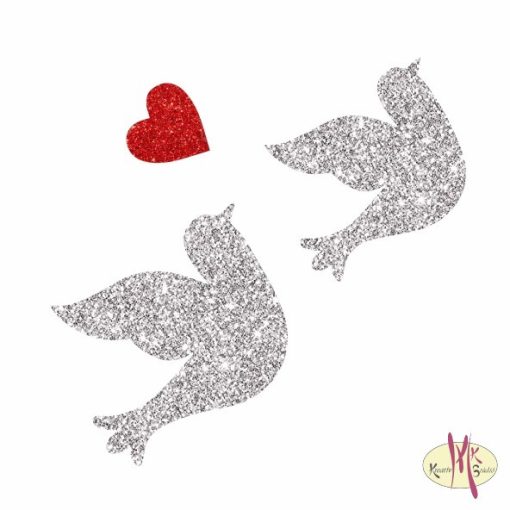  5x5 cm-es Csillámtetoválás sablon - Galambok 238