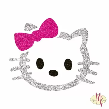 5x5 cm-es csillámtetoválás sablon - Hello Kitty 245