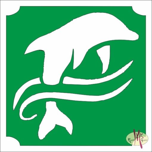  5x5 cm-es Csillámtetoválás sablon - Delfin 246