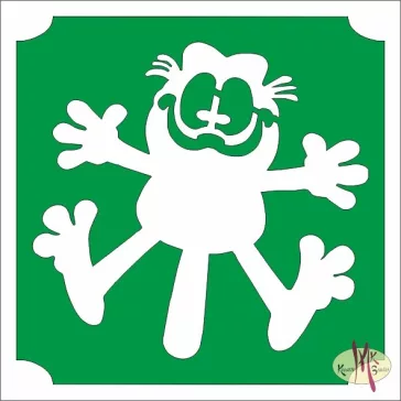 5x5 cm-es Csillámtetoválás sablon - Garfield 248