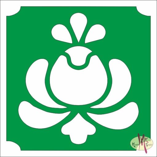 5x5 cm-es Csillámtetoválás sablon - Magyar motívum virág 249
