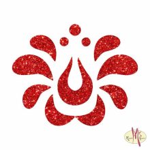 5x5 cm-es Csillámtetoválás sablon - Magyar motívum virág 256