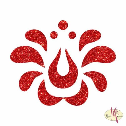 5x5 cm-es Csillámtetoválás sablon - Magyar motívum virág 256