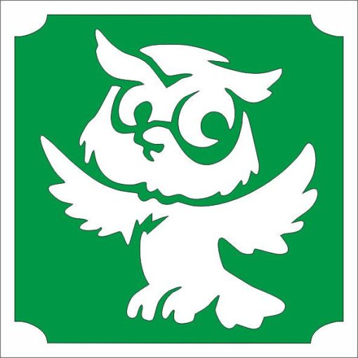 5x5 cm-es Csillámtetoválás sablon  - Bagoly 265