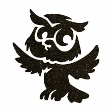 5x5 cm-es Csillámtetoválás sablon  - Bagoly 265