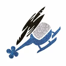 5x5 cm-es Csillámtetoválás sablon - Helikopter 280