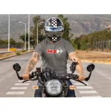 Kereknyakú póló, MZ logó, IFA motoros minta, nosztalgia motoros póló, veterán motor