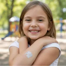Cuki bébi kis elefánt mintájú öntapadós sablon csillámtetováláshoz, arcfestéshez