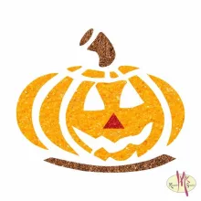 5x5 cm-es Csillám tetoválás sablon - Halloween tök 295