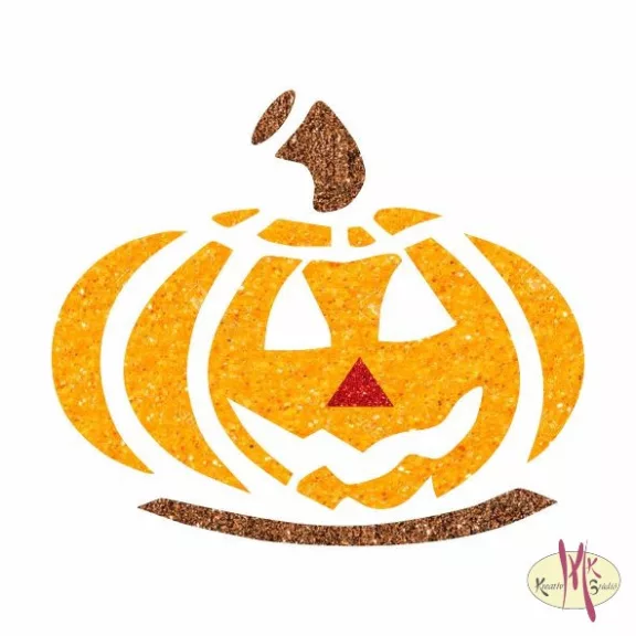 5x5 cm-es Csillám tetoválás sablon - Halloween tök 295