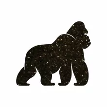 KiviArt gorilla mintájú háromrétegű öntapadós sablon csillámtetováláshoz