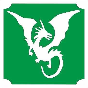 5x5 cm-es Csillámtetoválás sablon - Sárkány 304