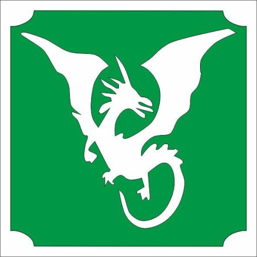 5x5 cm-es Csillámtetoválás sablon - Sárkány 304