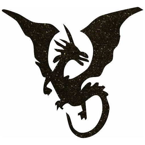 5x5 cm-es Csillámtetoválás sablon - Sárkány 304