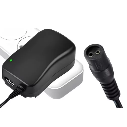 univerzális szabályozható hálózati adapter 6 cserélhető fejjel és USB porttal