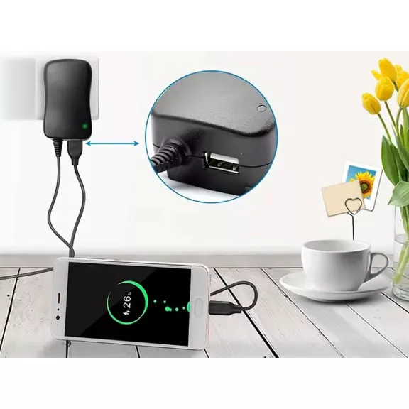 univerzális szabályozható hálózati adapter 6 cserélhető fejjel és USB porttal