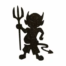 5x5 cm-es Csillámtetoválás sablon - Kis ördög 316