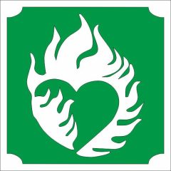 5x5 cm-es Csillámtetoválás sablon - Lángoló szív 318