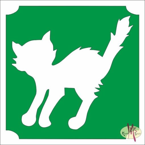 5x5 cm-es Csillámtetoválás sablon - Cica 319