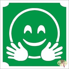 5x5 cm-es Csillám tetoválás sablon -Emoji, Smile 321