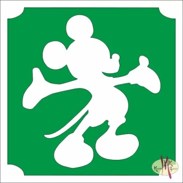 5x5 cm-es Csillám tetoválás sablon - Mickey egér 322