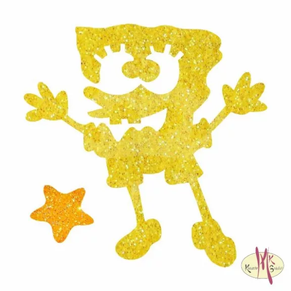 5x5 cm-es Csillámtetoválás sablon - Spongya Bob 346