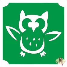 5x5 cm-es Csillám tetoválás sablon - Bagoly 353