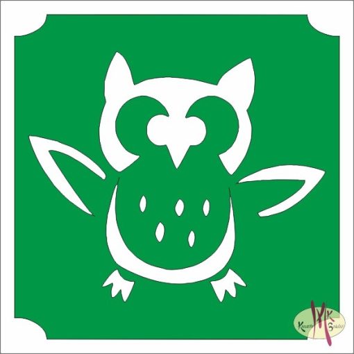 5x5 cm-es Csillám tetoválás sablon - Bagoly 353