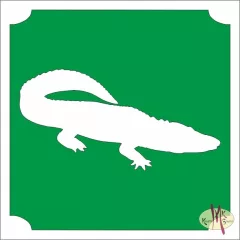 5x5 cm-es Csillám tetoválás sablon - Krokodil 373
