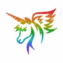 5x5 cm-es Csillám tetoválás sablon -Unikornis 375