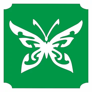 5x5 cm-es Csillám tetoválás sablon - Lepke 378