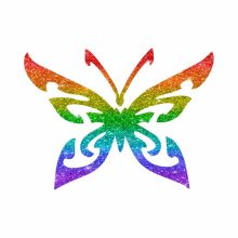 5x5 cm-es Csillám tetoválás sablon - Lepke 378